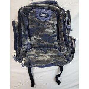 Jeep Denim Blue Camoflauge Mini Backpack Multiple Pockets Insulated Distressed